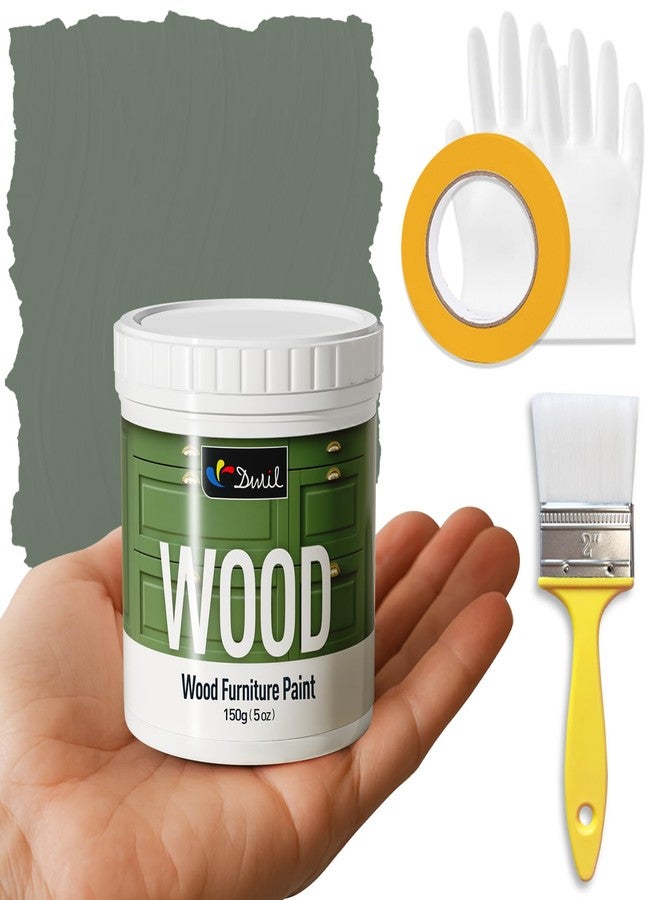 DWIL Matte Finish Furniture Paint - 5 Oz Wood Paint for Cabinets, Doors, Tables, and Dressers Refinishing - Water-Based, Non-Toxic & Odorless, Easy to Apply(Cardamom Green)-Trial Pack - Image 1